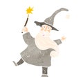 retro cartoon friendly wizard