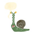 retro cartoon frightened snail