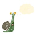 retro cartoon frightened snail