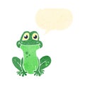 retro cartoon frog with speech bubble