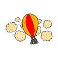 retro cartoon hot air balloon