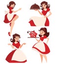 Retro cartoon housewife Royalty Free Stock Photo