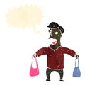 retro cartoon man carrying handbag Royalty Free Stock Photo