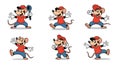 Happy Cartoon Mouse Character Collection Royalty Free Stock Photo