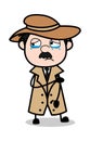 Hurt - Retro Cartoon Police Agent Detective Vector Illustration