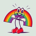 cartoon illustration of a funny rainbow