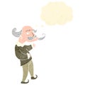 retro cartoon shakespeare with thought bubble Royalty Free Stock Photo