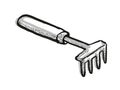 Hand Rake Garden Tool Cartoon Retro Drawing