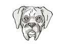 Boxer Dog Breed Cartoon Retro Drawing Royalty Free Stock Photo