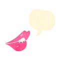 retro cartoon talking lips