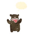 retro cartoon teddy bear sticking out tongue