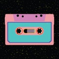 Retro cassette in flat style