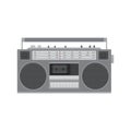 Retro cassette player. Tape recoder vector