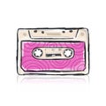 Retro cassette, sketch for your design