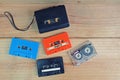 Retro cassette tape Colorful and Portable tape player Royalty Free Stock Photo