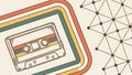 Retro Cassette Tape and Digital Network Grid, vector design Generative AI Royalty Free Stock Photo