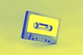 Retro cassette tape. top view. duotone style Royalty Free Stock Photo