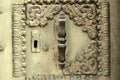 Retro cast iron door element closeup Royalty Free Stock Photo