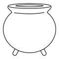 Retro cauldron icon, outline style