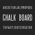 Retro chalk board alphabet font. Royalty Free Stock Photo