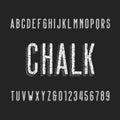 Retro chalk board alphabet font Royalty Free Stock Photo