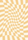 Retro checkered background with distorted squares