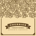 Retro cherry harvest card brown