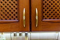 Retro cherry wood kitchen doors Royalty Free Stock Photo