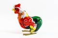 Retro chicken toy on white background Royalty Free Stock Photo