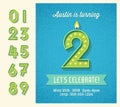 Birthday Party Invitation with light bulb display numbers.