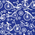 Retro children's bicycle seamless pattern