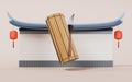 Retro Chinese acient bamboo slip, 3d rendering