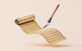 Retro Chinese acient bamboo slip, 3d rendering