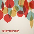 Retro Christmas card with christmas decorations Royalty Free Stock Photo