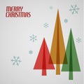 Retro Christmas card with christmas trees Royalty Free Stock Photo