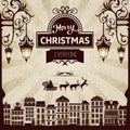 Retro Christmas card Royalty Free Stock Photo