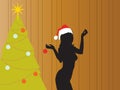 Retro Christmas woman Royalty Free Stock Photo