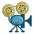 Retro cinema camera icon, cartoon style Royalty Free Stock Photo