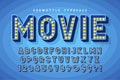 Retro cinema font design, cabaret, Broadway letters Royalty Free Stock Photo