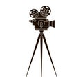 Retro cinema icon. Video movie camera. Cinema camera icon. Vector Illustration Royalty Free Stock Photo