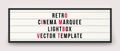 Retro cinema marquee lightbox vector template Royalty Free Stock Photo