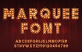 Retro Cinema or Theater Shows Marquee Font for Dark Background Royalty Free Stock Photo