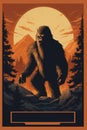 Retro cinematic bigfoot poster art