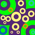 Retro Circles Seamless Repeating patterns Design And Green Background