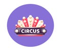 Retro circus lighting banner, new show ad outdoor sign Royalty Free Stock Photo