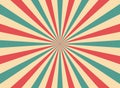 Retro Circus Stripe Background. Vintage Circus Stripes Background. Starburst Poster. Carnival Wallpaper With Sunburst And Sunlight