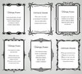 Retro classic borders and calligraphic old wedding photo frames vector collection