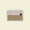 retro classic radio flat design vector illustration. old radio tuner. Vector illustration of vintage radio receiver, flat style. Royalty Free Stock Photo