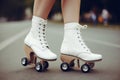 Retro classic roller skates. Generate Ai Royalty Free Stock Photo