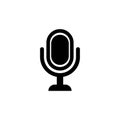 Retro Classic Studio Sound Microphone. Flat Vector Icon illustration. Simple black symbol on white background. Retro Classic Royalty Free Stock Photo